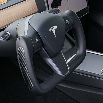 EVBASE Tesla Model 3 Model Y Yoke volante Nappa negro