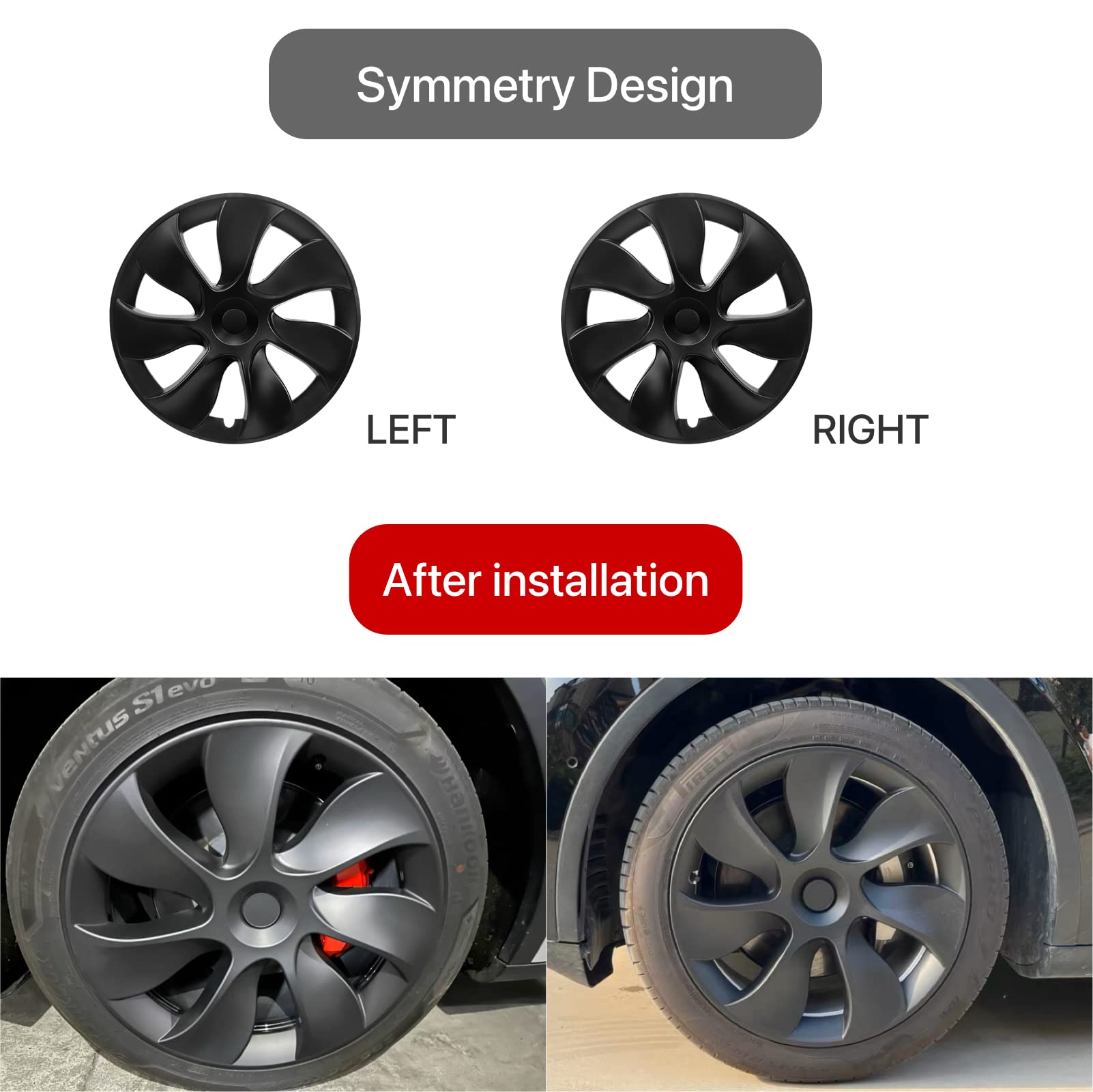 50%OFF - EVBASE Tesla Model Y Hubcap 19-inch Induction Wheel Covers Matte 4PCS for Tesla Model Y Accessories