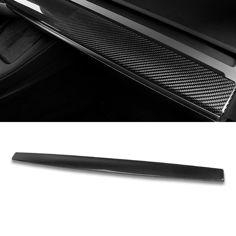 EVBASE Real Carbon Fiber Tesla Dashboard Front Door Cover Trim For Model 3 Y