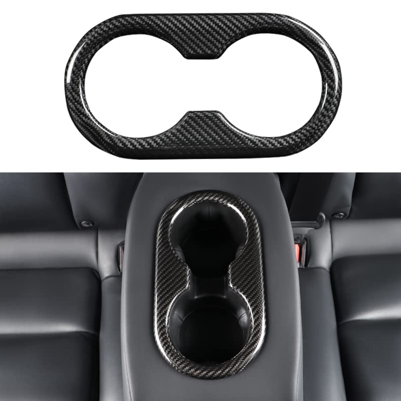 Tesla Model 3 Y Real Carbon Fiber Center Console Cup Holder Cover