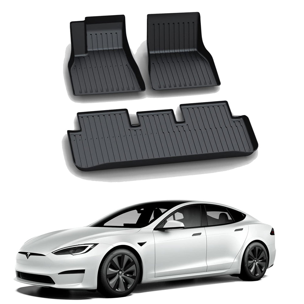 EVBASE Tesla Model S Floor Mats 2021-2023 All Weather Floor Mat Model -  EVBASE-Premium EV&Tesla Accessories
